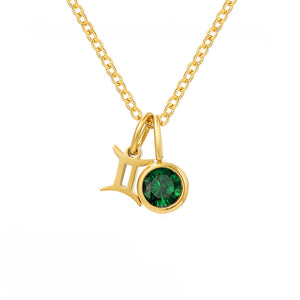 Custom Zodiac Birthstone Pendant Necklace