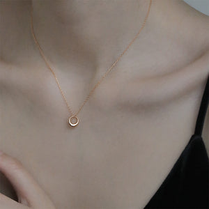 Sculptural Organic Circle Pendant Necklace