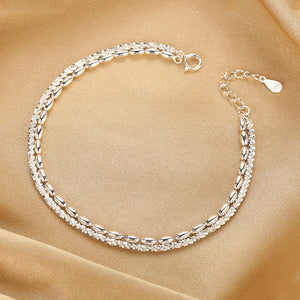 Stardust Rice Bead Double Chain Bracelet
