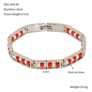 Multicolor Enamel Beaded Bangle Bracelet