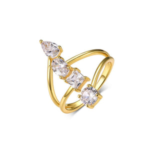 Multi Cut Moissanite Layered Statement Ring