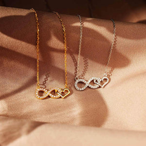 Interlocking Infinity Heart Pavé CZ Necklace