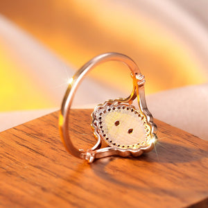 Vintage White Enamel Filigree Halo Band Ring