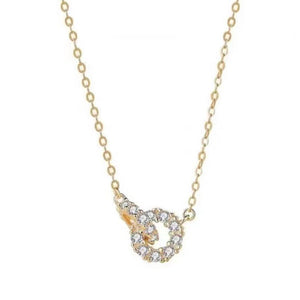 Pavé CZ Interlocking Loop Pendant Necklace