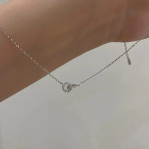 Pavé CZ Interlocking Loop Pendant Necklace