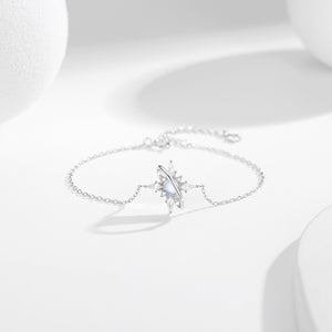 Moonstone Saturn North Star Link Bracelet