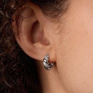 Moissanite Twisted Huggie Hoop Earrings
