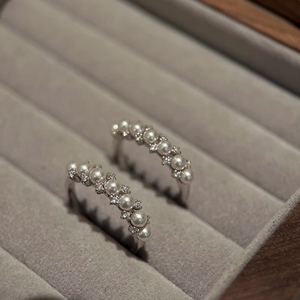 Dainty Pearl Stacking Band Ring