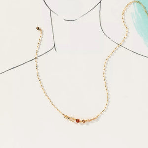 Dainty CZ Opal Asymmetric Ball Chain Necklace