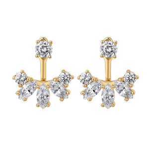 Moissanite Marquise Fan Ear Jacket Earrings