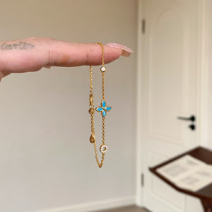Turquoise Four Leaf Clover Stacking Bracelet
