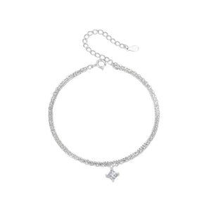 Dual Layer Princess Cut CZ Stacking Bracelet