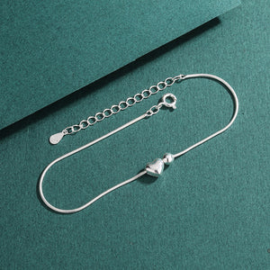 Minimalist Heart Snake Chain Charm Bracelet