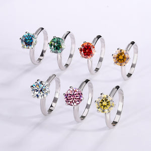 Anello di fidanzamento solitario con moissanite a sei punte
