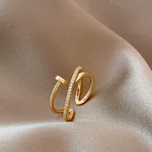 Dainty Open Spiral Nail Adjustable Ring