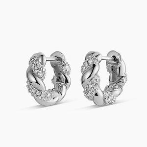 Moissanite Twisted Huggie Hoop Earrings