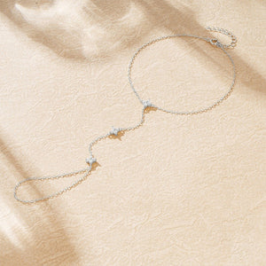 Moissanite Flower Hand Chain Bracelet