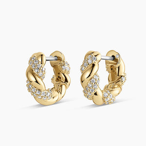 Moissanite Twisted Huggie Hoop Earrings