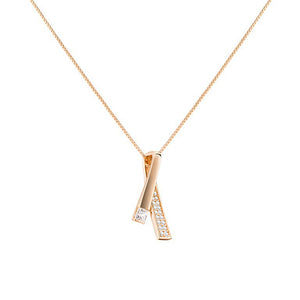 Geometric Layered Double Bar Charm Necklace