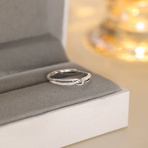 Silver Love Knot Promise Adjustable Ring