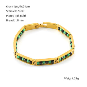 Multicolor Enamel Beaded Bangle Bracelet