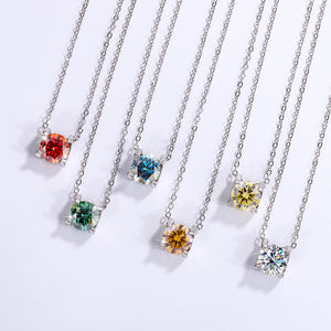 Round Color Moissanite Pendant Necklace