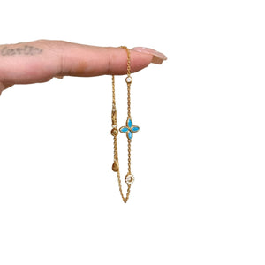 Turquoise Four Leaf Clover Stacking Bracelet