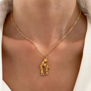Mom Child Love Heart Pendant Necklace