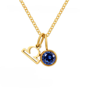 Custom Zodiac Birthstone Pendant Necklace