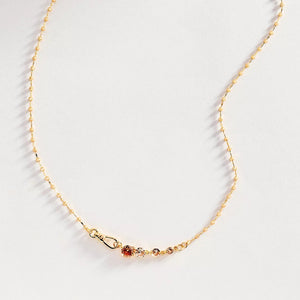 Dainty CZ Opal Asymmetric Ball Chain Necklace