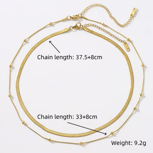 Minimalist Beaded Double Layering Necklace