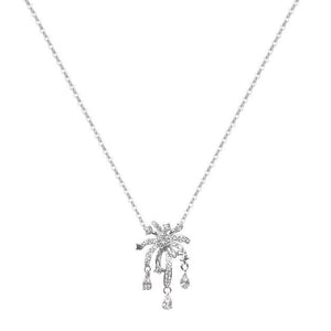 CZ Firework Sparkle Drop Pendant Necklace