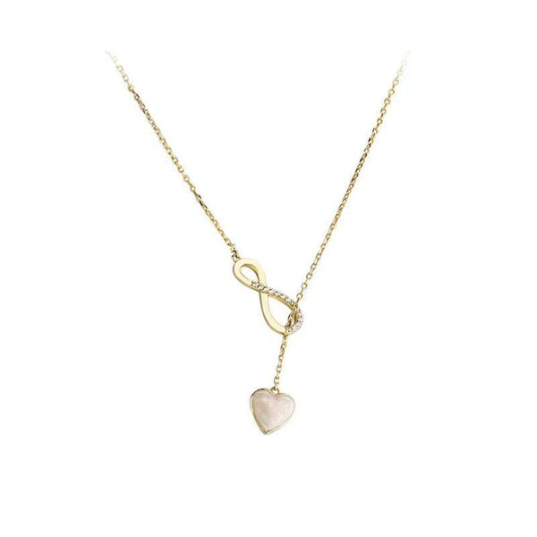 Shell Heart Infinity Necklace