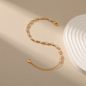 Vintage Marquee Pearl Inlay Chain Bracelet