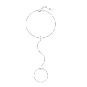 Minimalist Marquise CZ Hand Chain Bracelet