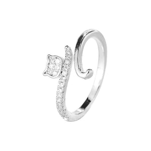 Dianty Silver Cat Tail Adjustable Ring