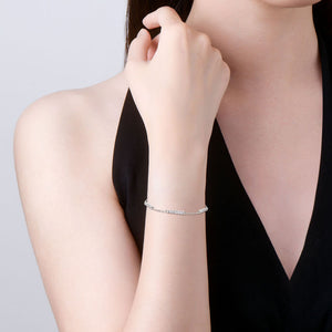 Three Bar Moissanite Thin Link Bracelet