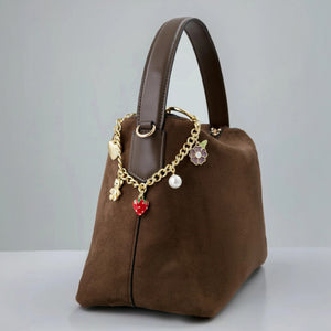 Sweetheart Teddy Pearl Bag Charm Keychain