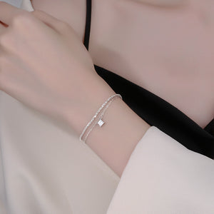 Dual Layer Princess Cut CZ Stacking Bracelet