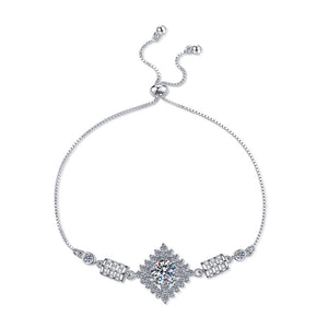 Moissanite Rhombus Solitaire Bolo Bracelet
