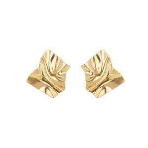Irregular Textured Square Stud Earrings