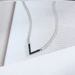 Minimalist Chevron Flat Snake Necklace