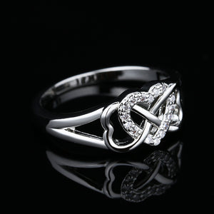 Infinity Mobius Heart Pavé CZ Promise Ring