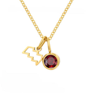 Custom Zodiac Birthstone Pendant Necklace