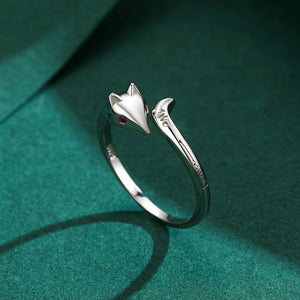 Minimalist Cute Origami Fox Wrap Open Ring