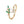 Emerald Green Leaf Vine Butterfly Bypass Ring