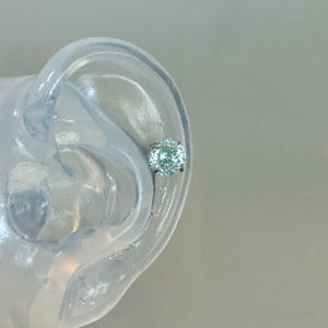Minimalist Icy Mint Green CZ Stud Earrings