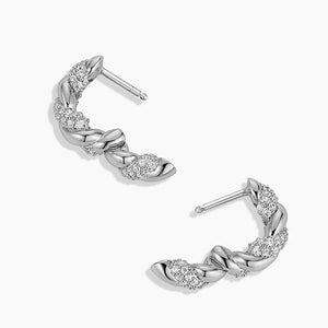 Moissanite Twisted Huggie Hoop Earrings