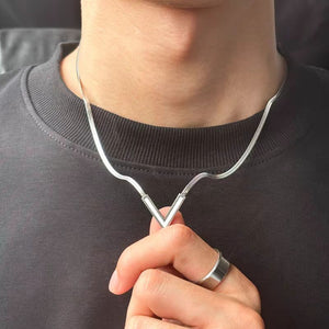 Minimalist Chevron Flat Snake Necklace