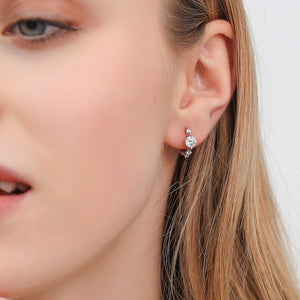 Moissanite Graduated Cluster Hoop Earrings